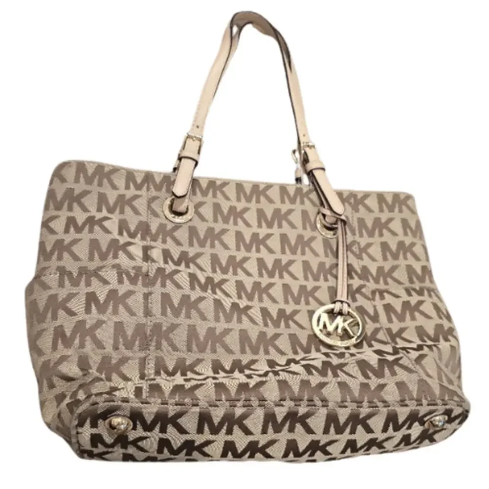 Michael Kors Signature East/West Tote in Brown & Tan – EUC - Picture 2 of 6